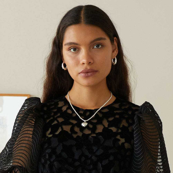 Daisy London Silver Shrimps Chubby Heart Pearl Necklace - MococoDaisy LondonSHN012_SLVNecklaces