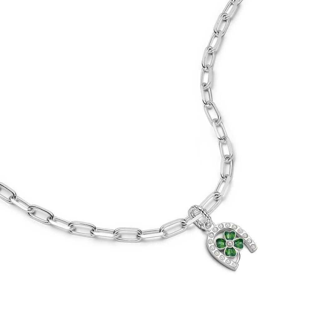 Daisy London Silver Shrimps Clover Charm Chunky Necklace - MococoDaisy LondonSHN014_SLVNecklaces