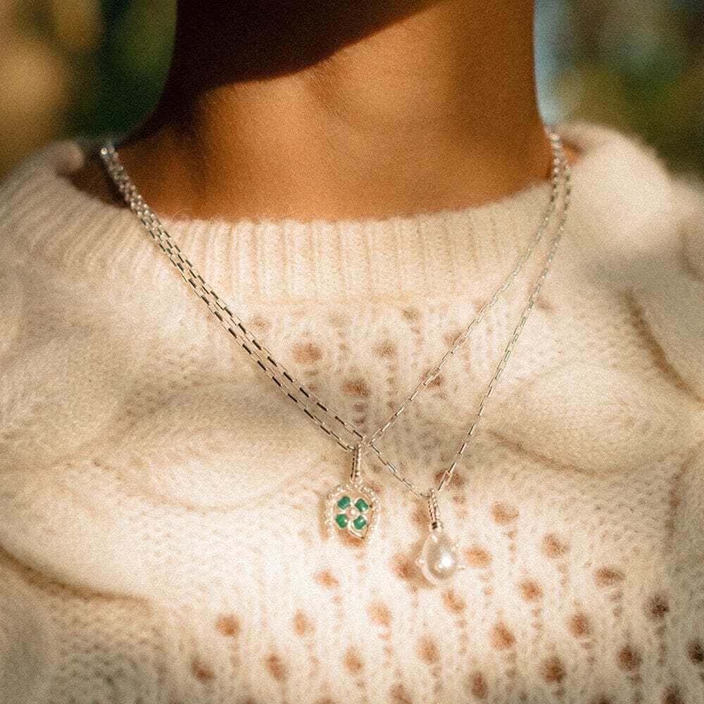 Daisy London Silver Shrimps Clover Charm Necklace - MococoDaisy LondonSHN003_SLVNecklaces