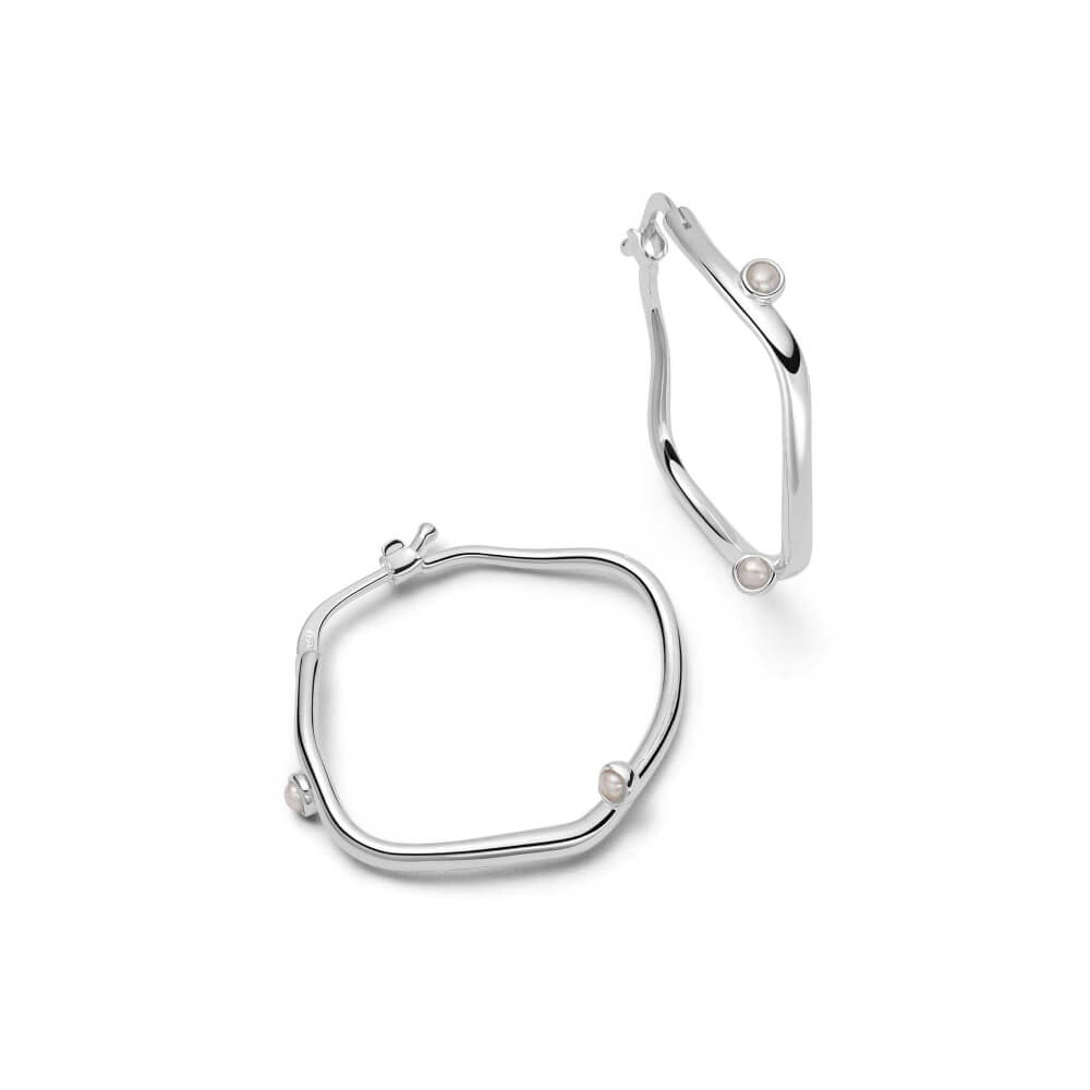 Daisy London Silver Shrimps Organic Pearl Hoop Earrings - MococoDaisy LondonSHE003_SLVEarrings