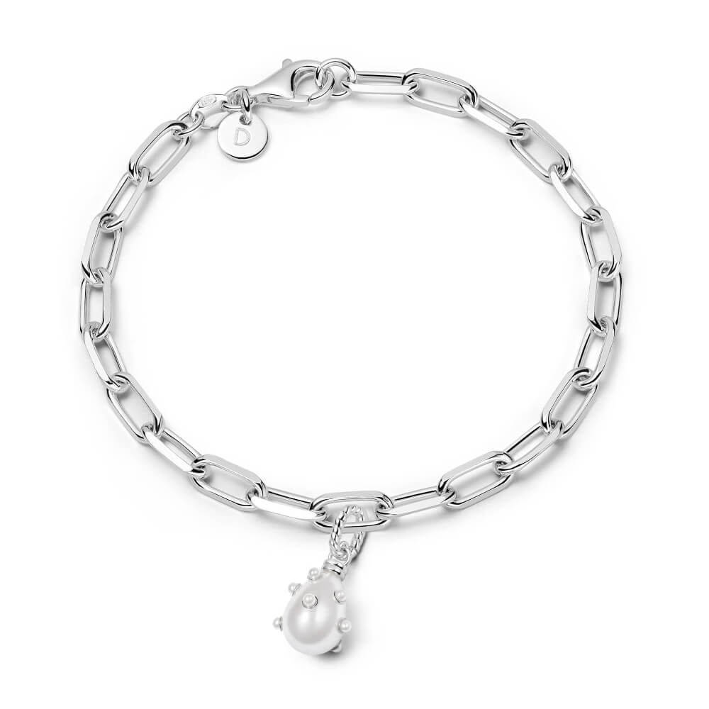 Daisy London Silver Shrimps Pearl Charm Bracelet - MococoDaisy LondonGSET160_SLVBracelets