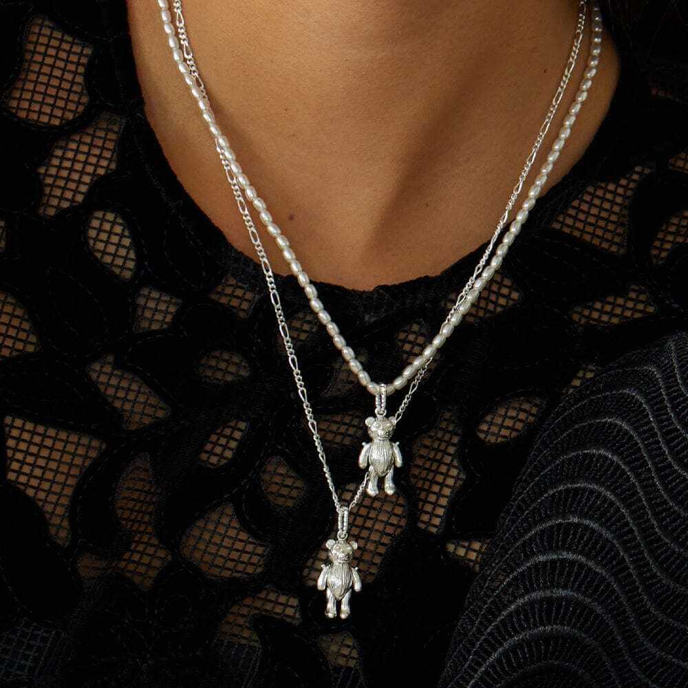 Daisy London Silver Shrimps Teddy Bear Necklace - MococoDaisy LondonSHN011_SLVNecklaces
