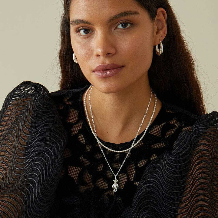 Daisy London Silver Shrimps Teddy Bear Necklace - MococoDaisy LondonSHN011_SLVNecklaces