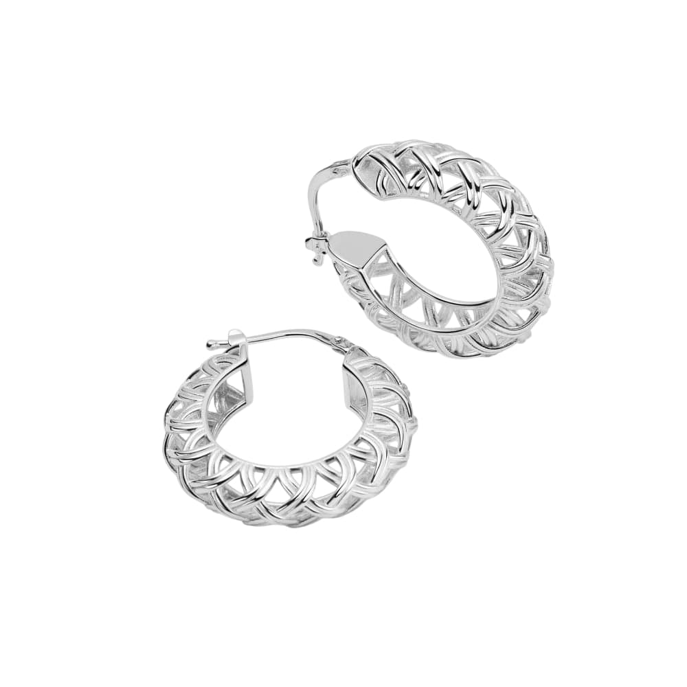 Daisy London Silver Shrimps Woven Maxi Hoop Earrings - MococoDaisy LondonSHE001_SLVEarrings