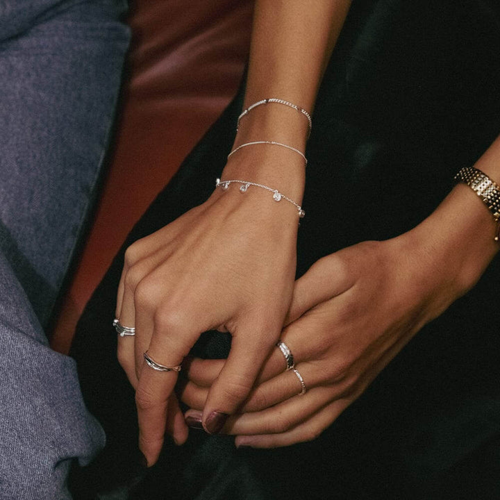Daisy London Silver Sunburst Friendship Bracelet Stack - MococoDaisy LondonFRSET_5Bracelets