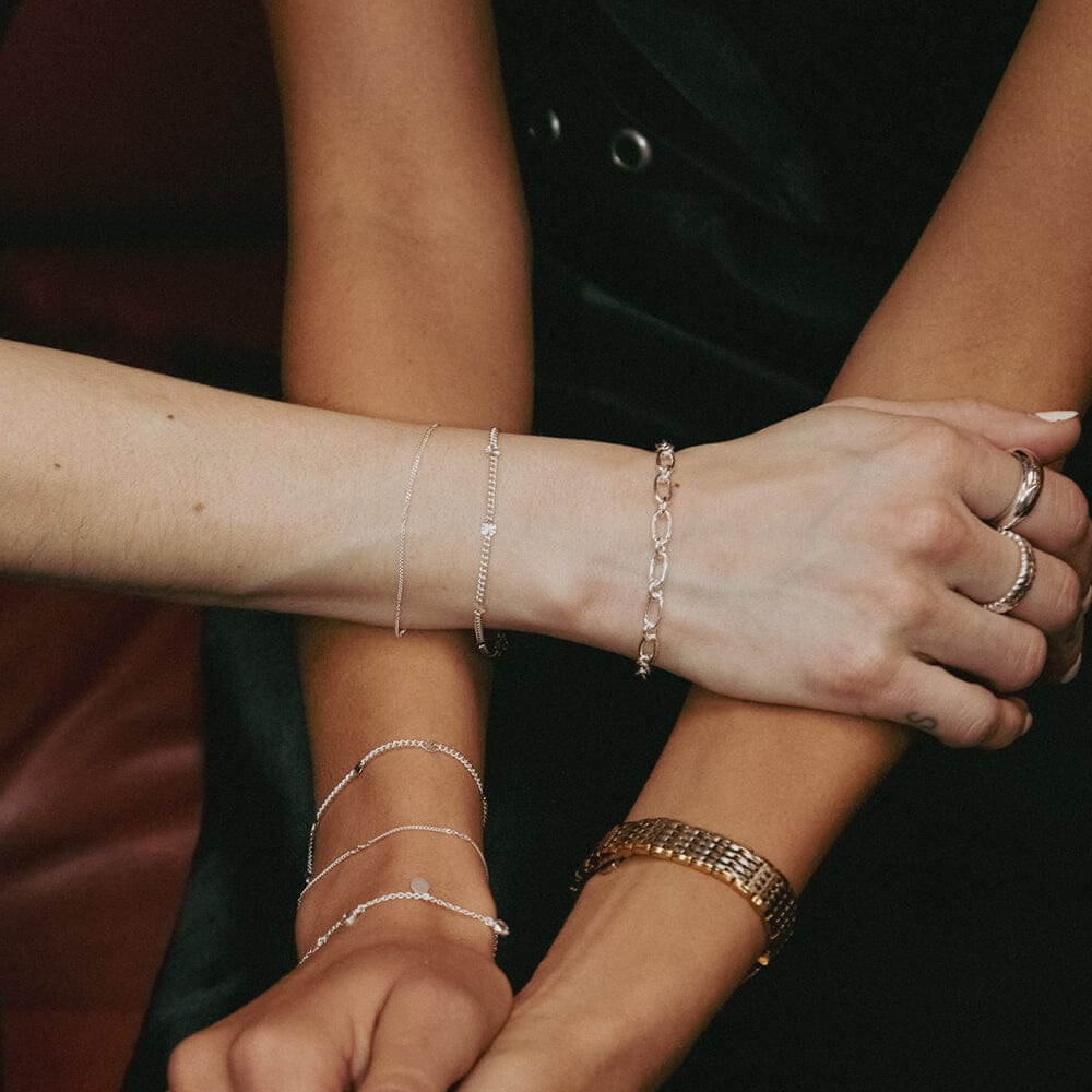 Daisy London Silver Sunburst Friendship Bracelet Stack - MococoDaisy LondonFRSET_5Bracelets