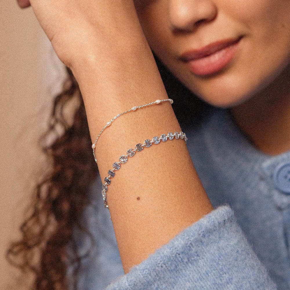 Daisy London Silver Sunburst Pearl Bracelet Stack - MococoDaisy LondonGSET178_SLVBracelets