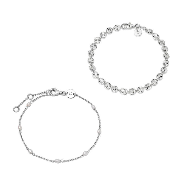 Daisy London Silver Sunburst Pearl Bracelet Stack - MococoDaisy LondonGSET178_SLVBracelets