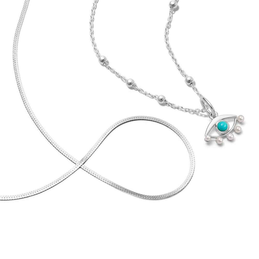Daisy London Silver The Evil Eye Necklace Layering Set - MococoDaisy LondonGSET127_SLVJewellery Sets