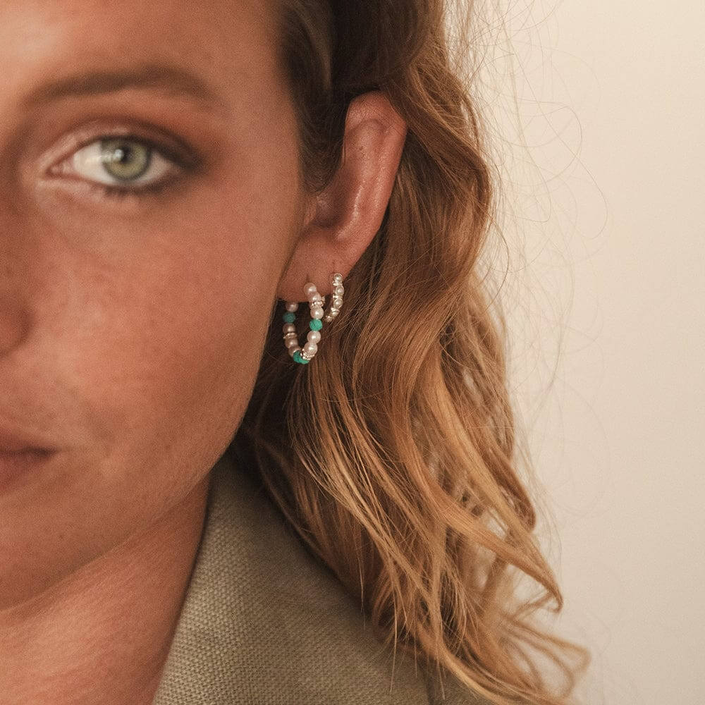 Daisy London Silver The Pearl & Turquoise Earring Stack - MococoDaisy LondonGSET128_SLVEarrings