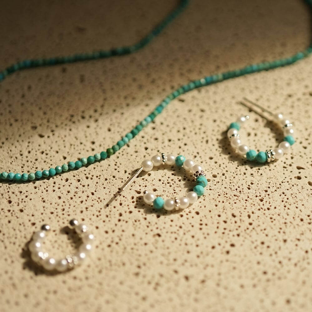 Daisy London Silver The Pearl & Turquoise Earring Stack - MococoDaisy LondonGSET128_SLVEarrings