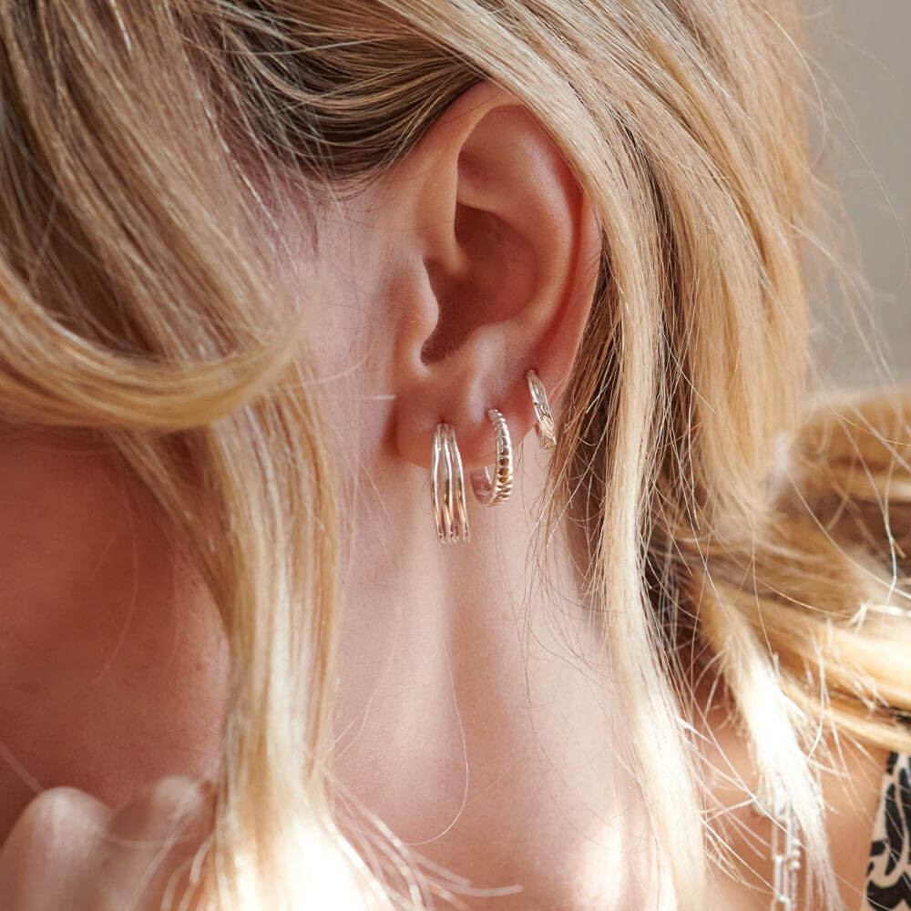 Daisy London Silver Triple Wave Hoop Earrings - MococoDaisy LondonE3115_SLVEarrings