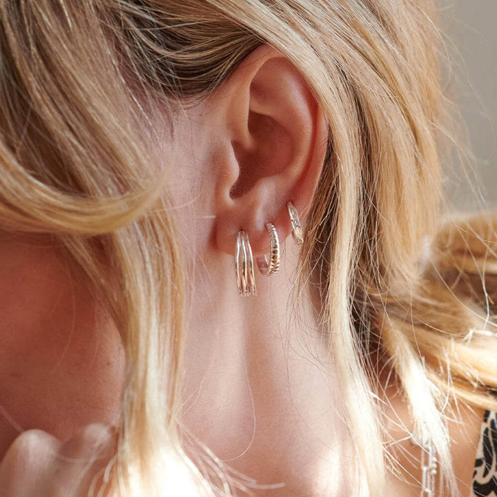Daisy London Silver Triple Wave Hoop Earrings - MococoDaisy LondonE3115_SLVEarrings