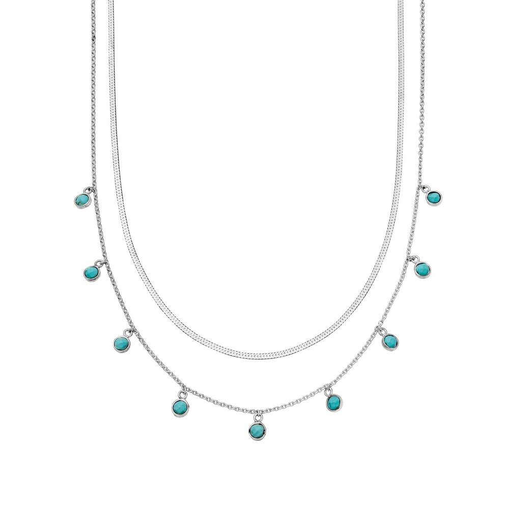 Daisy London Silver Turquoise Charm Necklace Layering Set - MococoDaisy LondonGSET124_SLVJewellery Sets
