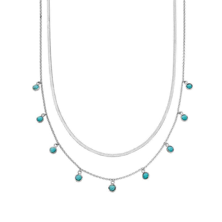 Daisy London Silver Turquoise Charm Necklace Layering Set - MococoDaisy LondonGSET124_SLVJewellery Sets