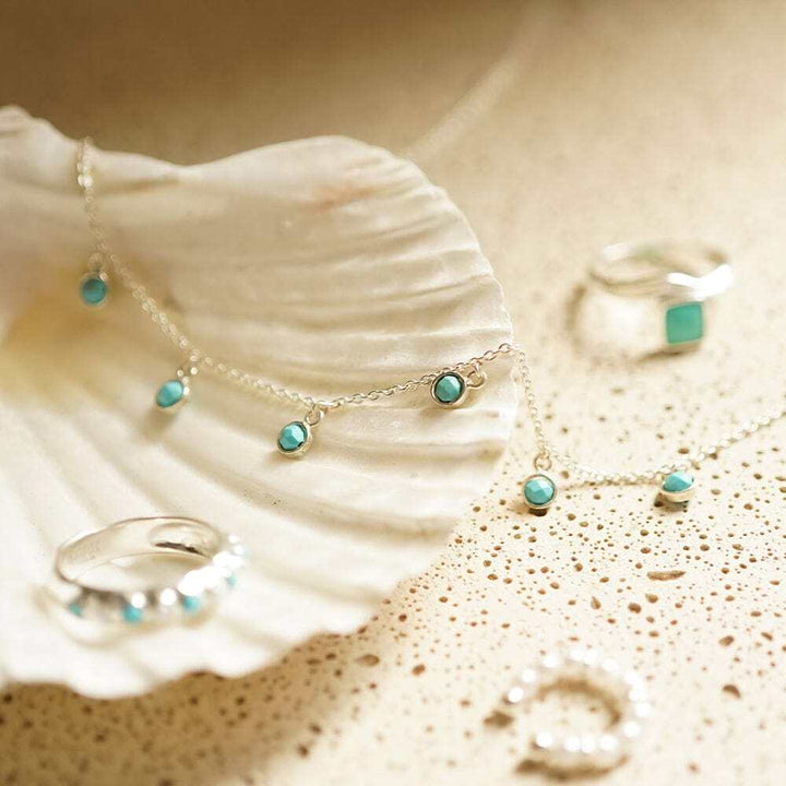 Daisy London Silver Turquoise Charm Necklace Layering Set - MococoDaisy LondonGSET124_SLVJewellery Sets