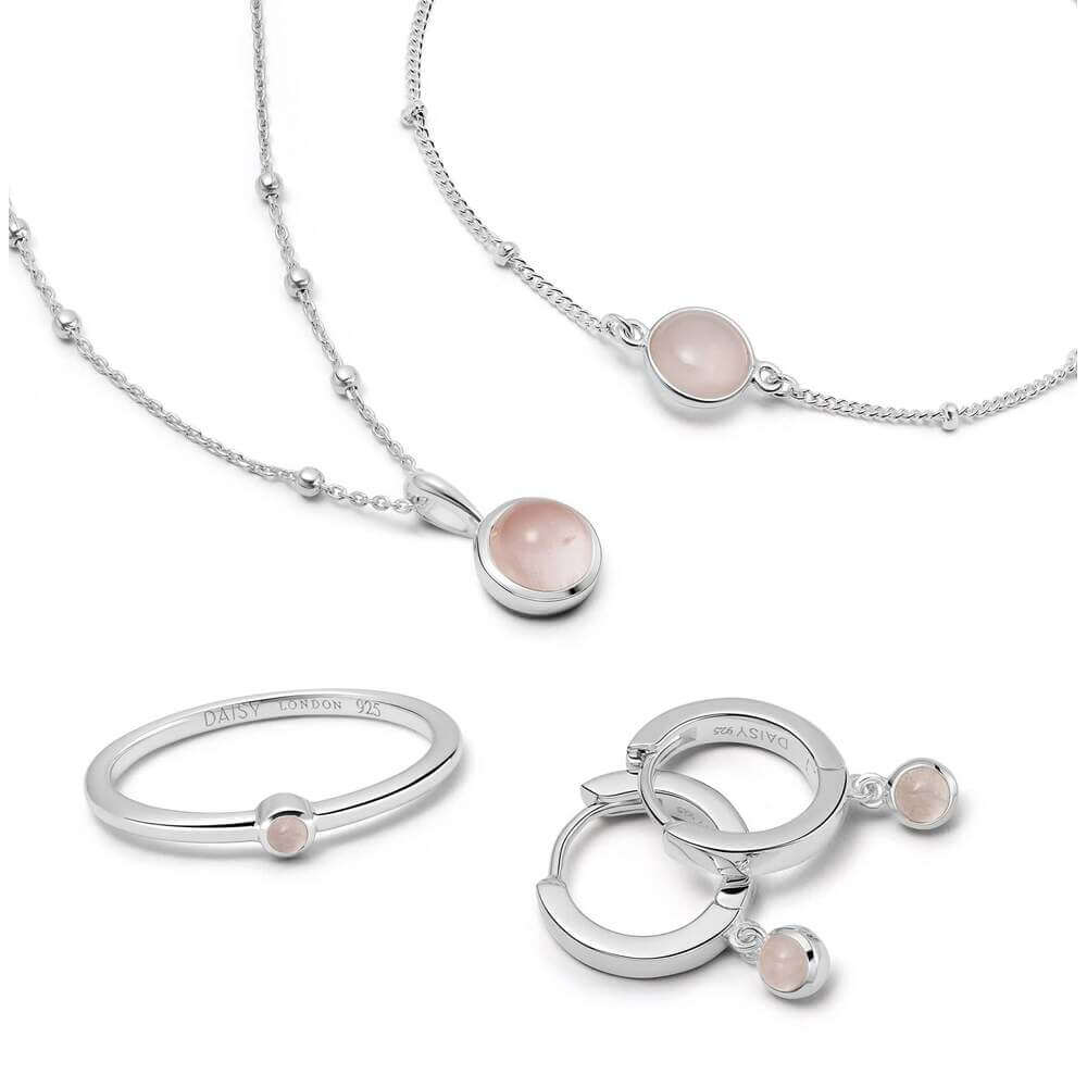 Daisy London Silver Ultimate Rose Quartz Layering Set - MococoDaisy LondonGSET147_SLV_XSJewellery Sets