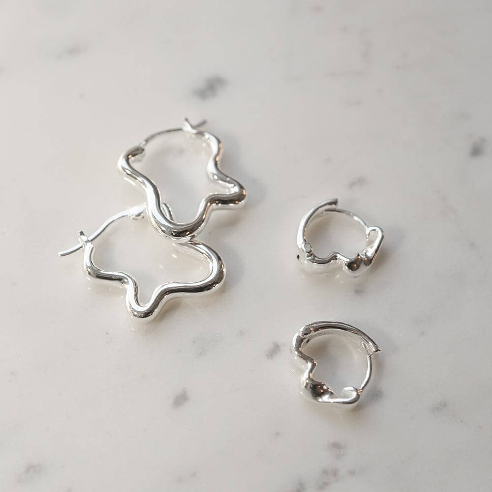 Daisy London Silver Wavy Hoop Earring Stack - MococoDaisy LondonGSET144_SLVEarrings