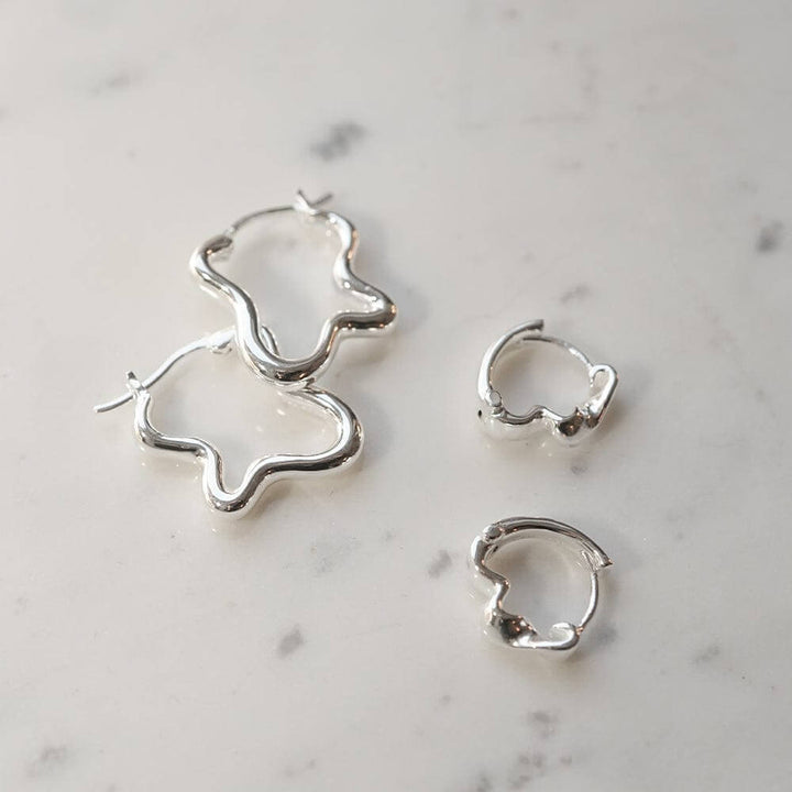 Daisy London Silver Wavy Hoop Earring Stack - MococoDaisy LondonGSET144_SLVEarrings