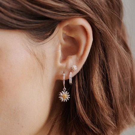 Daisy London Sterling Silver 10mm Daisy Drop Earrings - MococoDaisy LondonE2007_SLV5055379311474Earrings