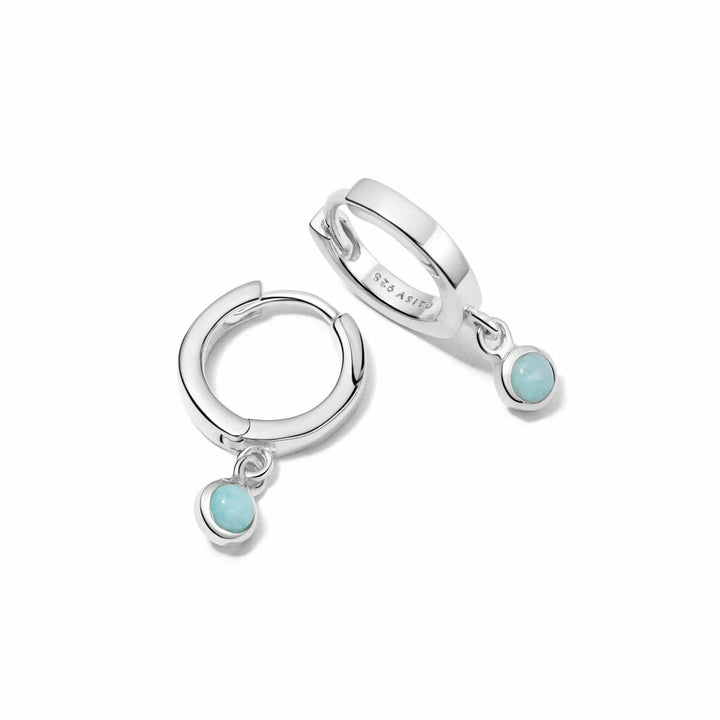 Daisy London Sterling Silver Amazonite Huggie Hoops - MococoDaisy LondonHE3003_SLV5056104108901Earrings