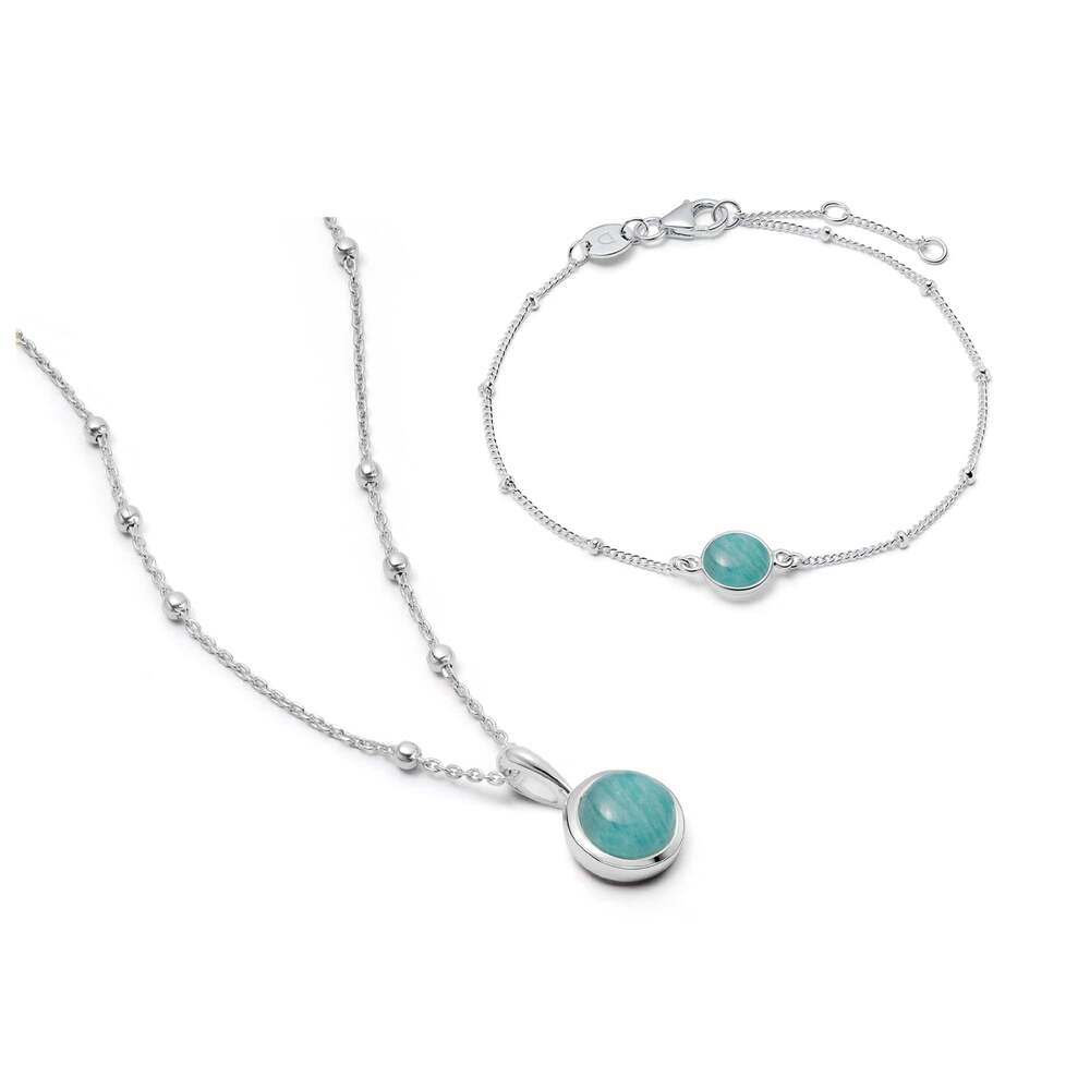 Daisy London Sterling Silver Amazonite Layering Set