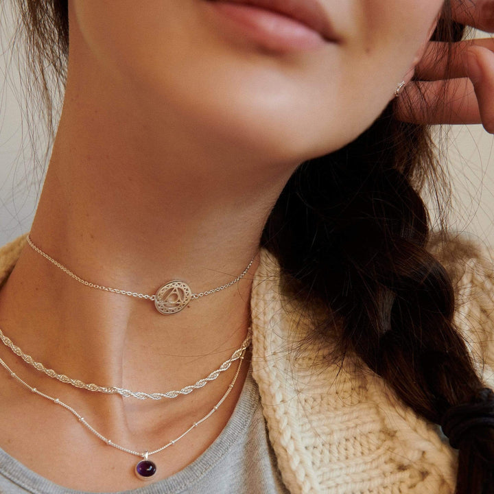 Daisy London Sterling Silver Amethyst Healing Stone Necklace - MococoDaisy LondonHN2002_SLV5056104102794Necklaces