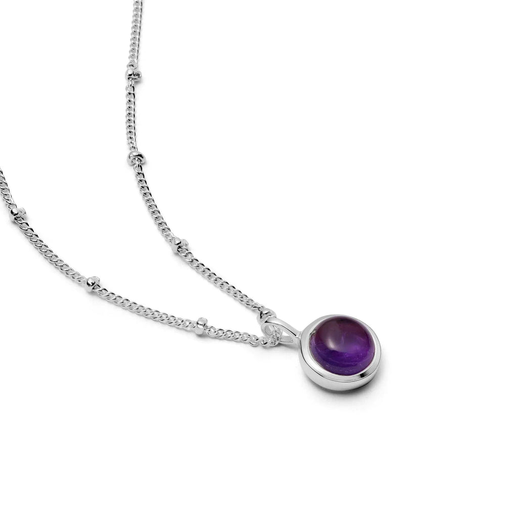 Sterling Amethyst Healing Stone Necklace
