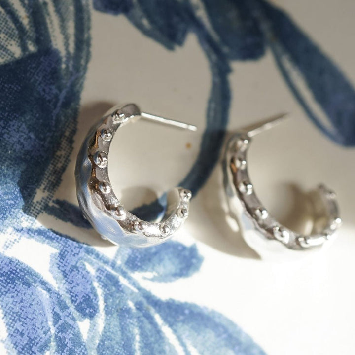 Daisy London Sterling Silver Amulet Bobble Hoop Earrings - MococoDaisy LondonSE21_SLV5056104135419Earrings