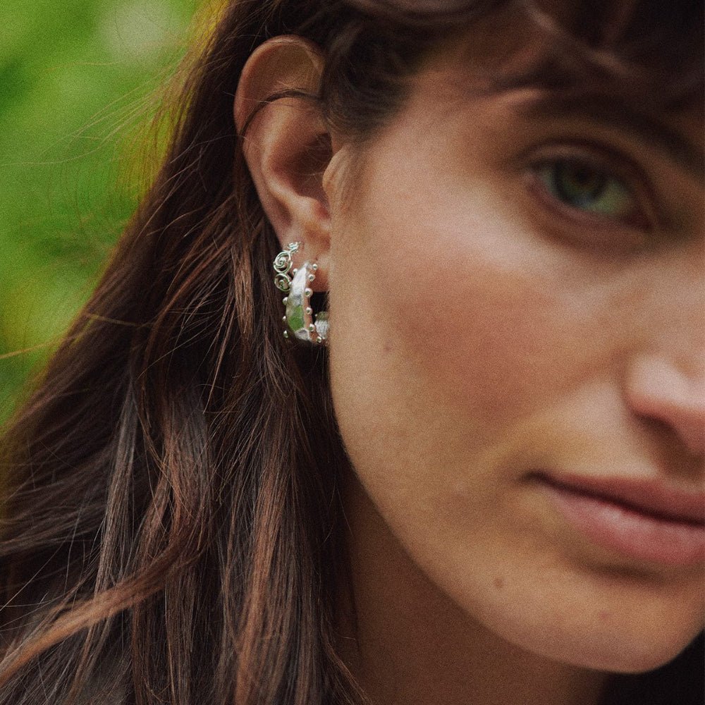 Daisy London Sterling Silver Amulet Bobble Hoop Earrings - MococoDaisy LondonSE21_SLV5056104135419Earrings