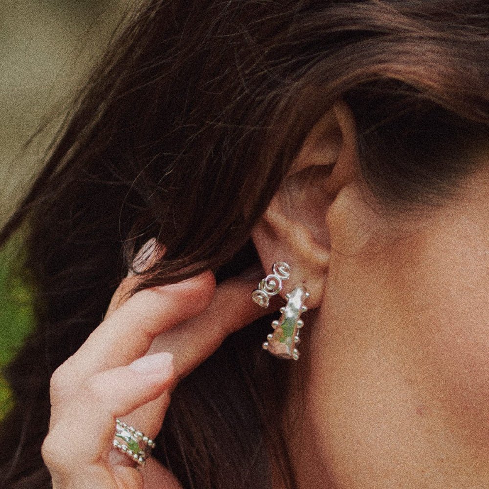 Daisy London Sterling Silver Amulet Bobble Hoop Earrings - MococoDaisy LondonSE21_SLV5056104135419Earrings