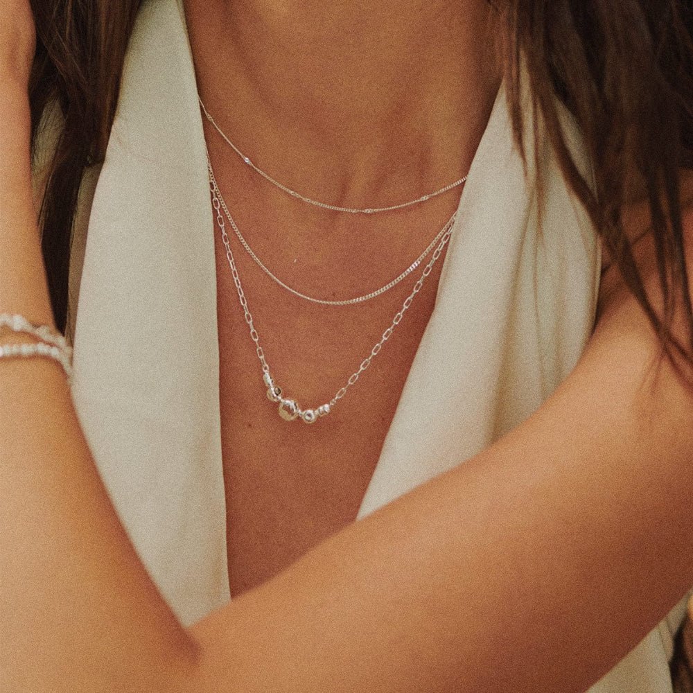 Daisy London Sterling Silver Amulet Bobble Layered Necklace - MococoDaisy LondonSN25_SLV5056104135624Necklace