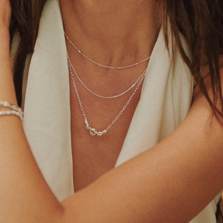 Daisy London Sterling Silver Amulet Bobble Layered Necklace - MococoDaisy LondonSN25_SLV5056104135624Necklace