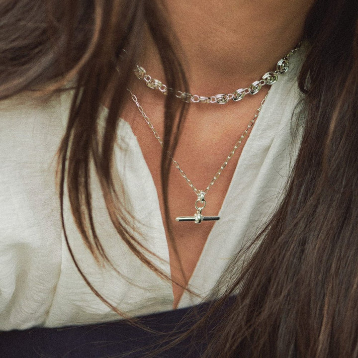 Daisy London Sterling Silver Amulet T Bar Necklace - MococoDaisy LondonSN21_SLV5056104135518Necklaces