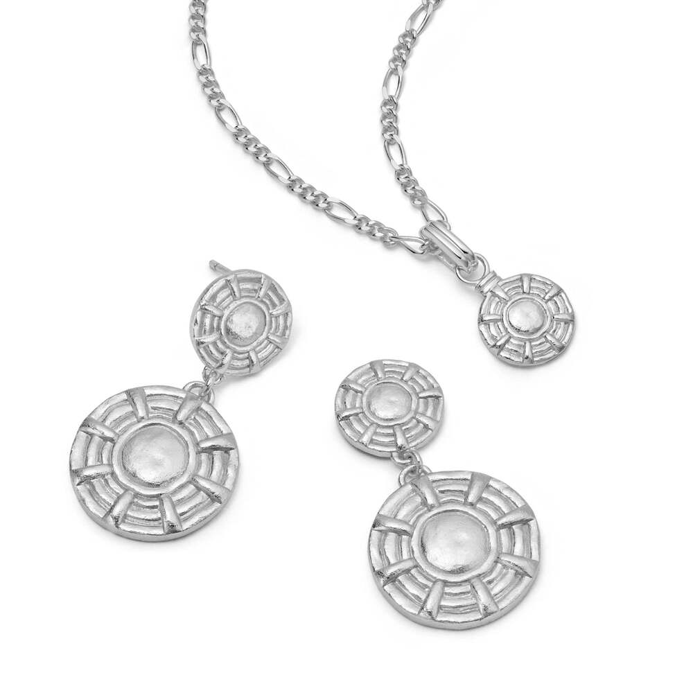 Daisy London Sterling Silver Apollo Earrings &amp; Pendant Necklace Layering Set