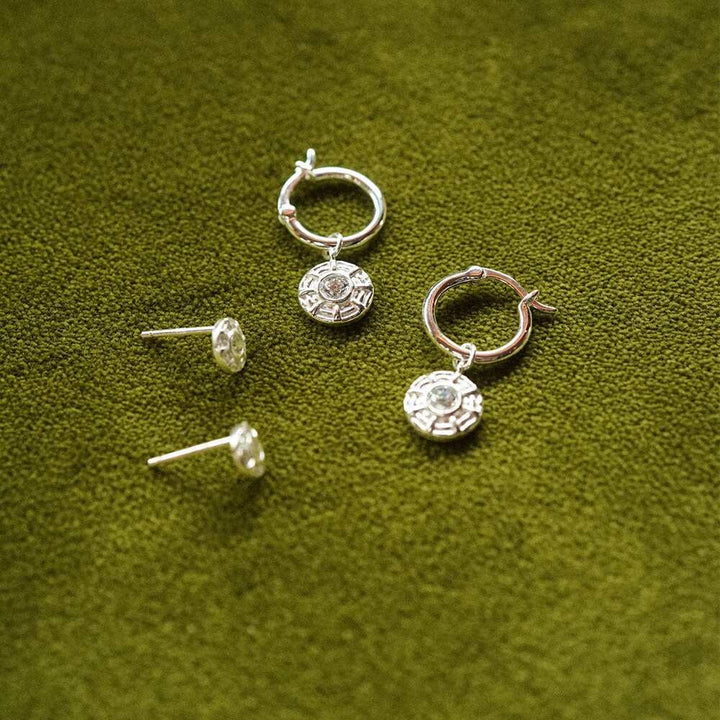 Daisy London Sterling Silver Apollo Sparkle Earring Stack Additional Image - 4