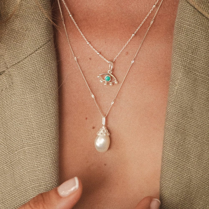 Daisy London Sterling Silver Baroque Pearl Shell Necklace - MococoDaisy LondonSN12_SLVNecklaces