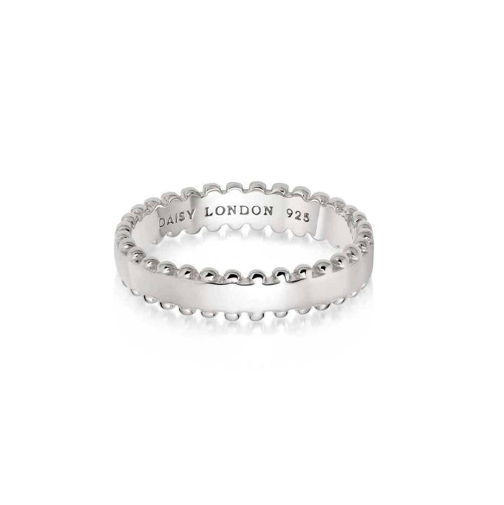 Daisy London Sterling Silver Beaded Band Ring