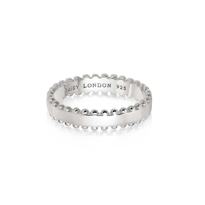 Daisy London Sterling Silver Beaded Band Ring