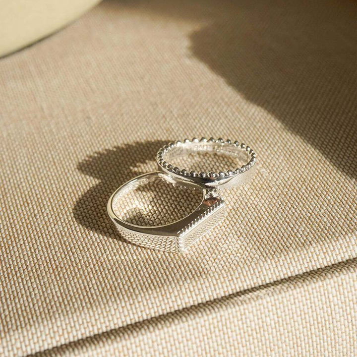 Daisy London Sterling Silver Beaded Band Ring Additional Image - 2