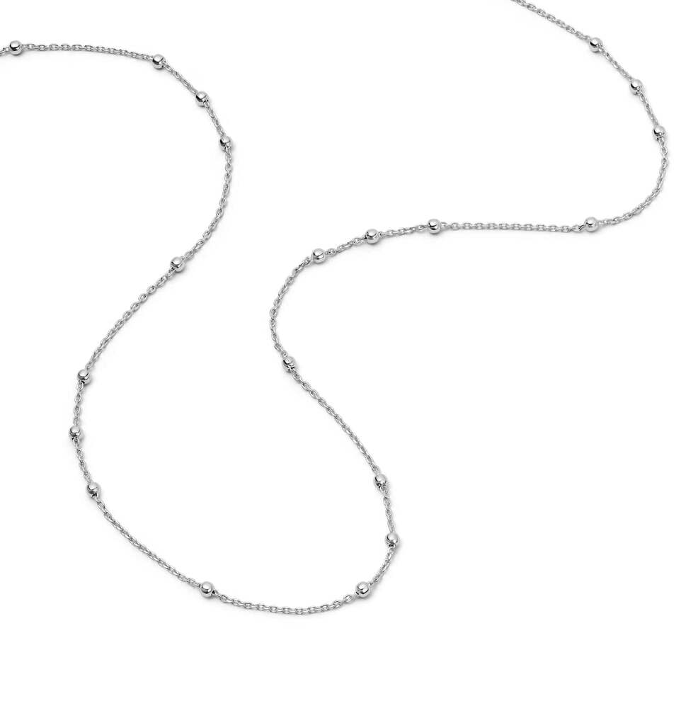 Daisy London Sterling Silver Beaded Layering Chain Necklace