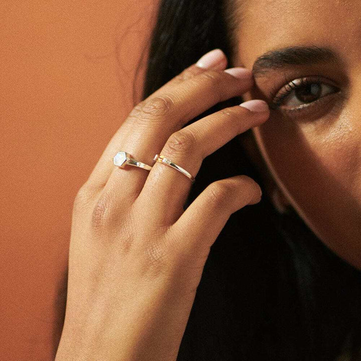 Daisy London Sterling Silver Beloved Fine Citrine Band Ring Additional Image - 3