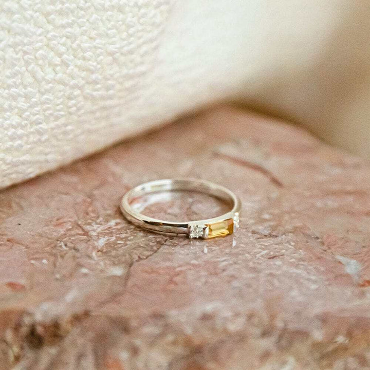 Daisy London Sterling Silver Beloved Fine Citrine Band Ring Additional Image - 4