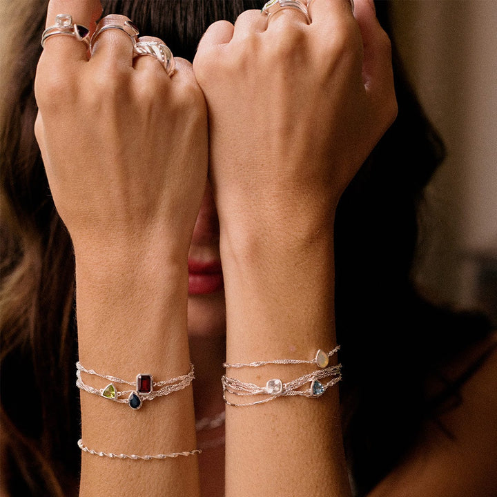 Daisy London Sterling Silver Birthstone Charm Bracelet - MococoDaisy LondonBSBR14_SLV5056104138892Bracelets