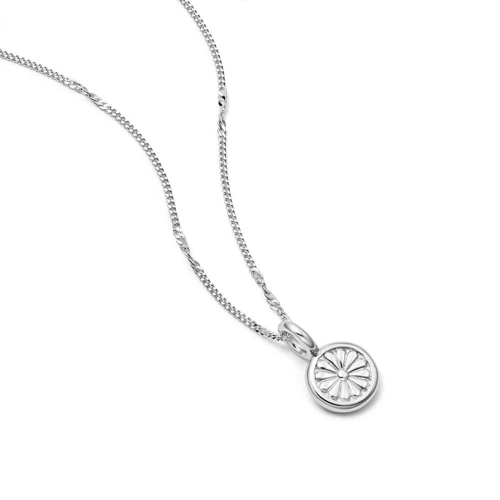 Daisy London Sterling Silver Daisy Bloom Mini Pendant Necklace