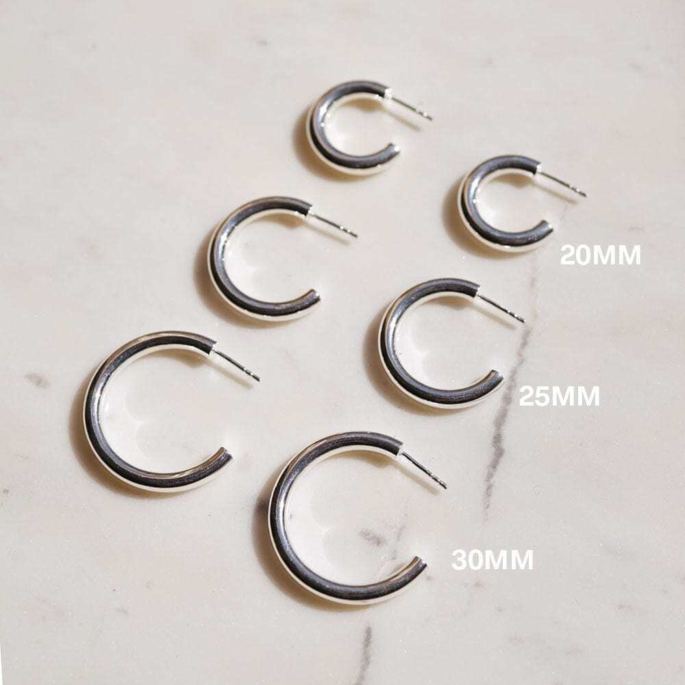Daisy London Sterling Silver Bold Hoop Earrings Additional Image - 8