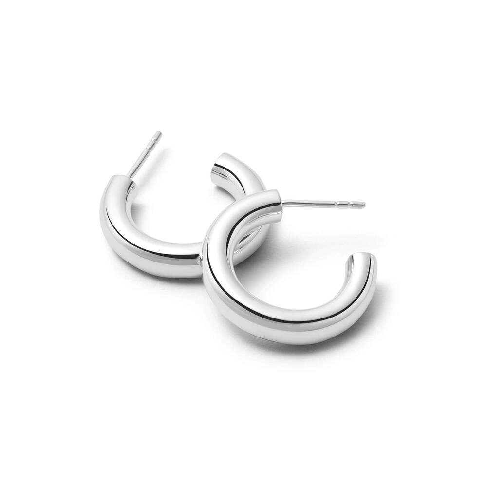 Daisy London Sterling Silver Bold Hoop Earrings Additional Image - 1