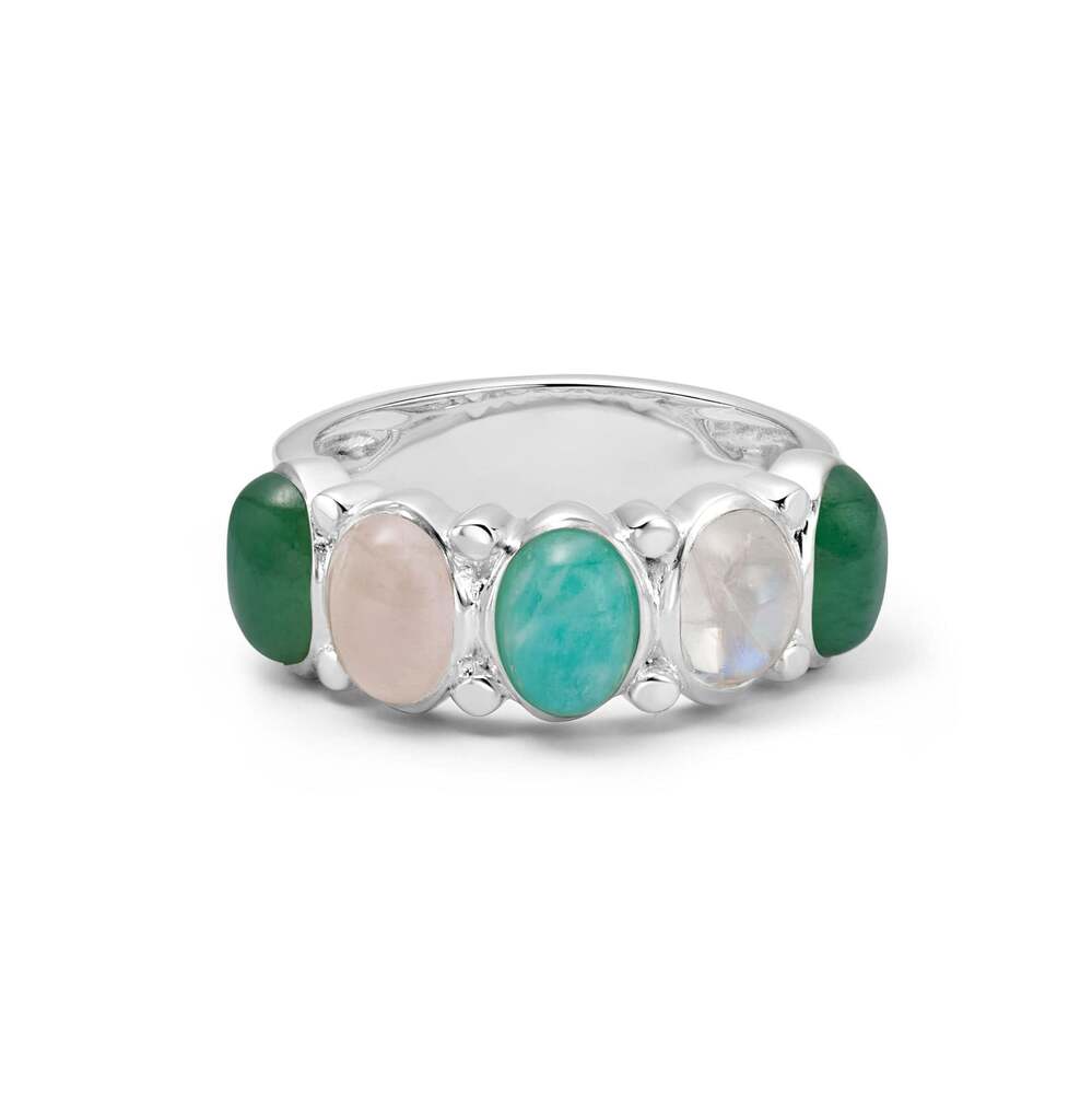 Daisy London Sterling Silver Bold Mixed Gemstone Ring