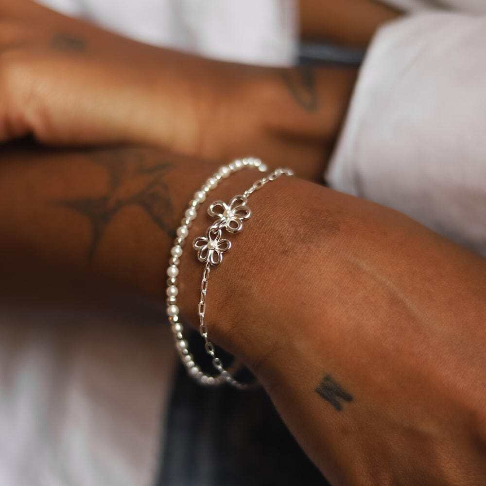 Daisy London Sterling Silver Daisy Bow Bracelet Additional Image - 1