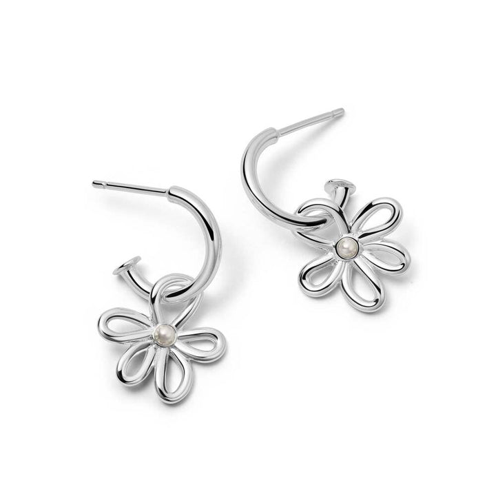 Daisy London Sterling Silver Daisy Bow Drop Earrings
